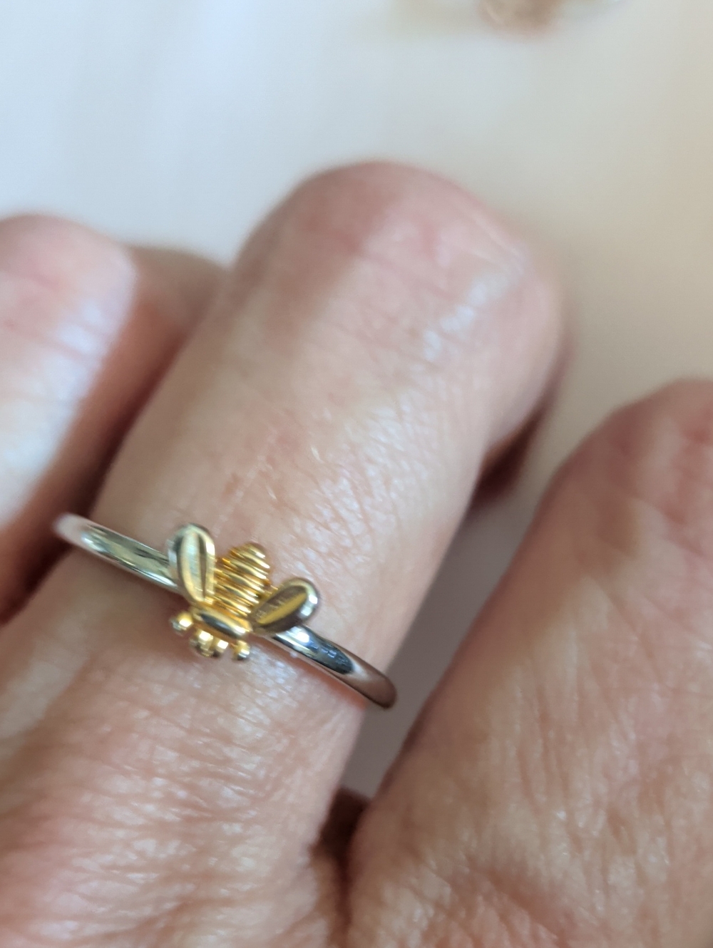 Gold Bee Accent Two-Tone Ring - Women's Jewelry